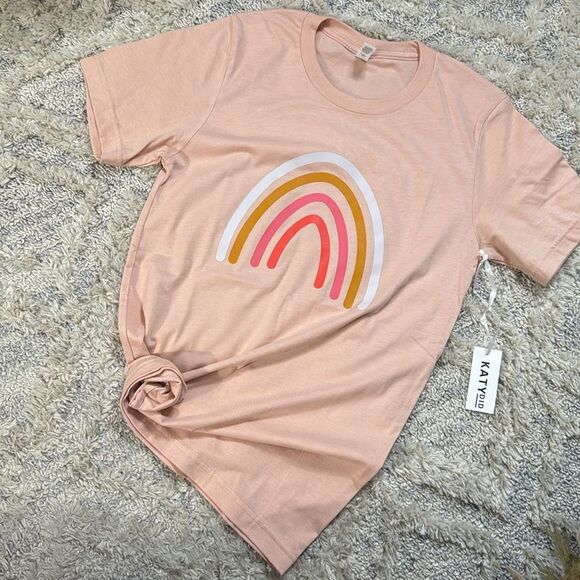 Katydid Blush Rainbow Graphic Tee Size S NeW - Picture 2 of 2